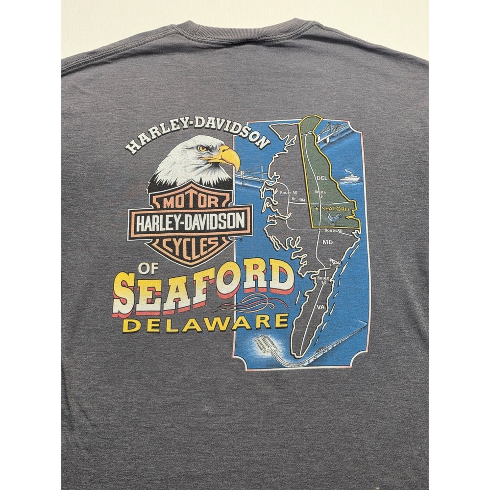 Harley‑Davidson Ride Free T‑Shirt Large Seaford Delaware Dealer Back – USA Made